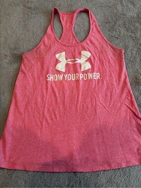Under Armour Pink Racerback 'Show Your Power' Tank Top